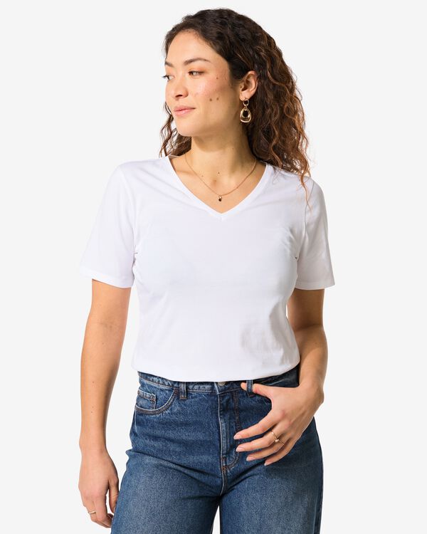 dames basic t-shirt wit wit - 1000004634 - HEMA