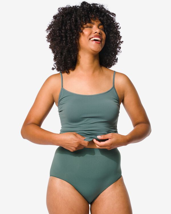 dames slip hoge taille naadloos micro groen groen - 19680302GREEN - HEMA