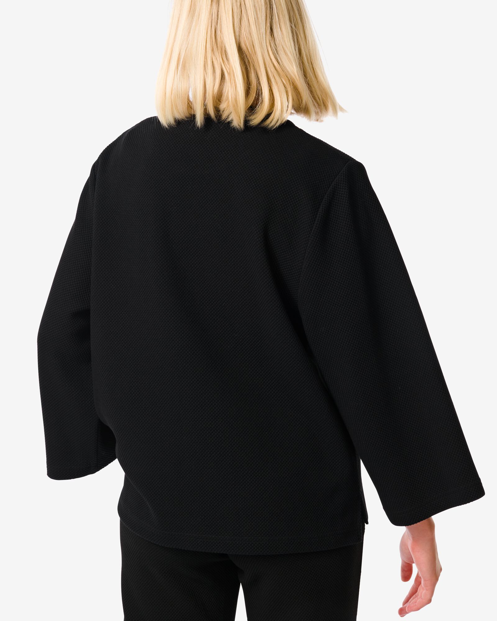 dames shirt Kacey met structuur zwart M - 36298052 - HEMA