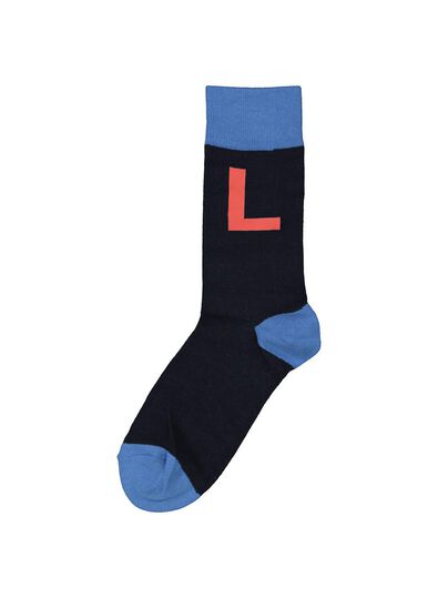 alphabet sokken maat 39/42 grijs - 1000016226 - HEMA