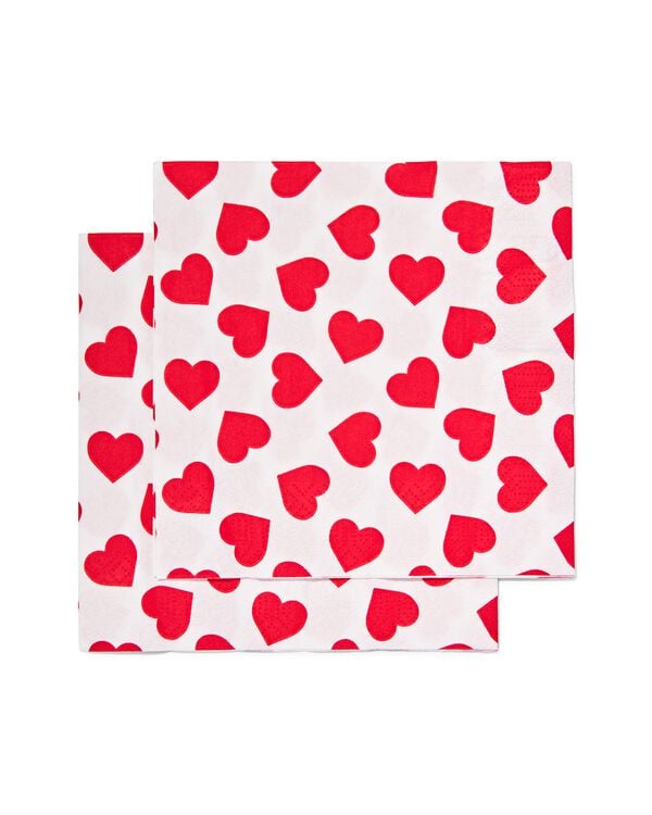 servetten 33x33 papier hearts - 20 stuks - 14200736 - HEMA