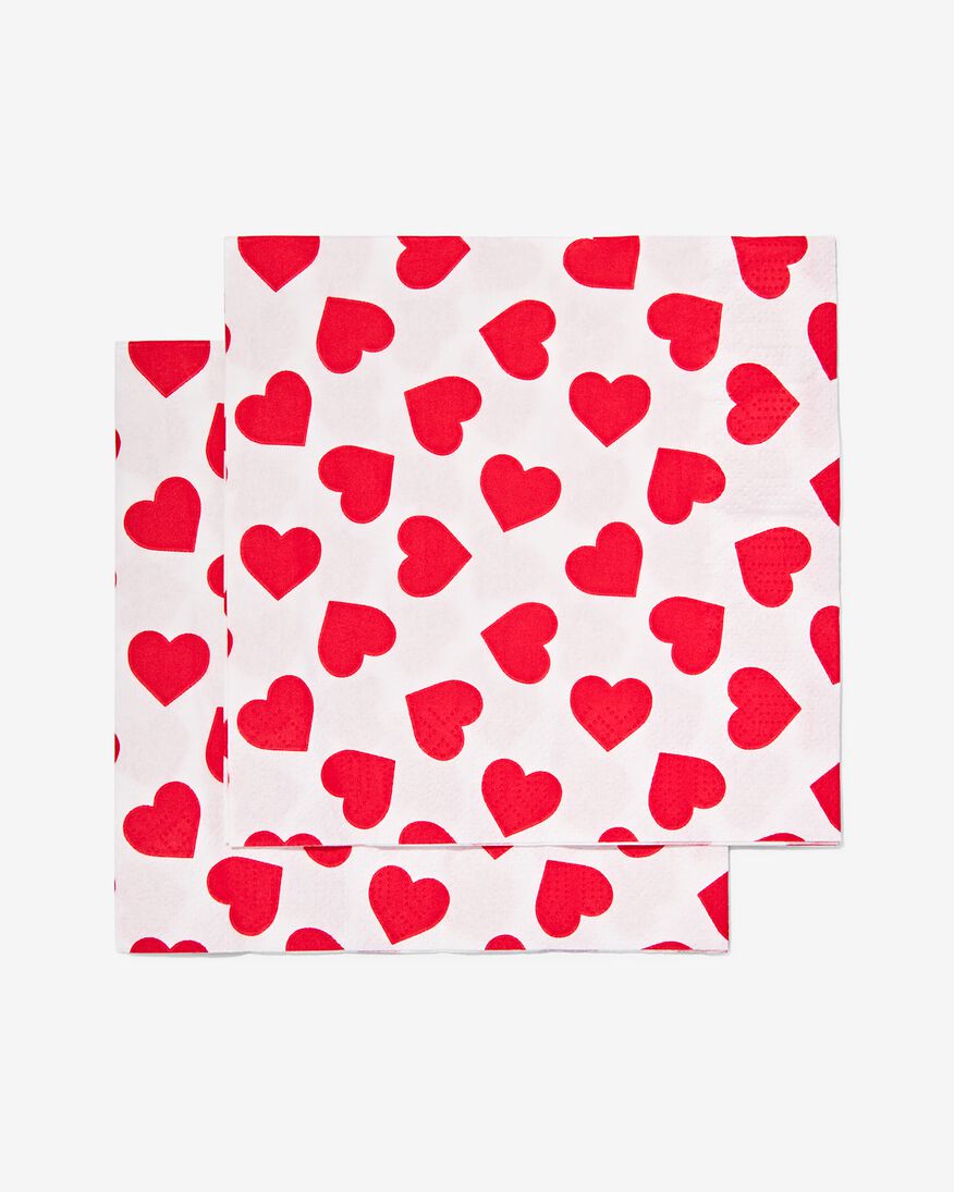 servetten 33x33 papier hearts - 20 stuks - 14200736 - HEMA