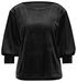 dames t-shirt Lizzy velours zwart zwart - 1000029454 - HEMA