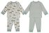 2-pak babypyjama's auto/streep gebroken wit 86/92 - 33327322 - HEMA