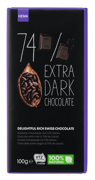 donkere chocolade met 74% cacao - 10370033 - HEMA