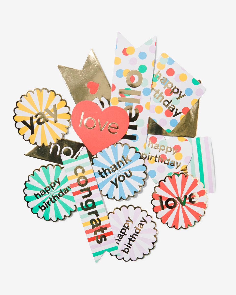 stickers confetti - 15 stuks - 14700674 - HEMA