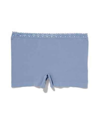 dames shortie naadloos met kant blauw XL - 19690726 - HEMA