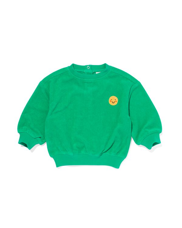 baby sweater gezichtje groen groen - 33195240GREEN - HEMA