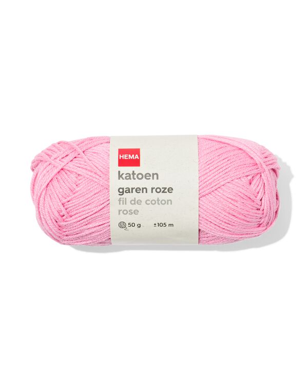 katoen garen 50g 105m roze - 60702862 - HEMA