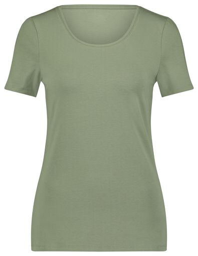 dames basic t-shirt lichtgroen - 1000023946 - HEMA