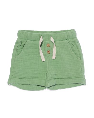 baby korte broek mousseline groen 86 - 33107755 - HEMA