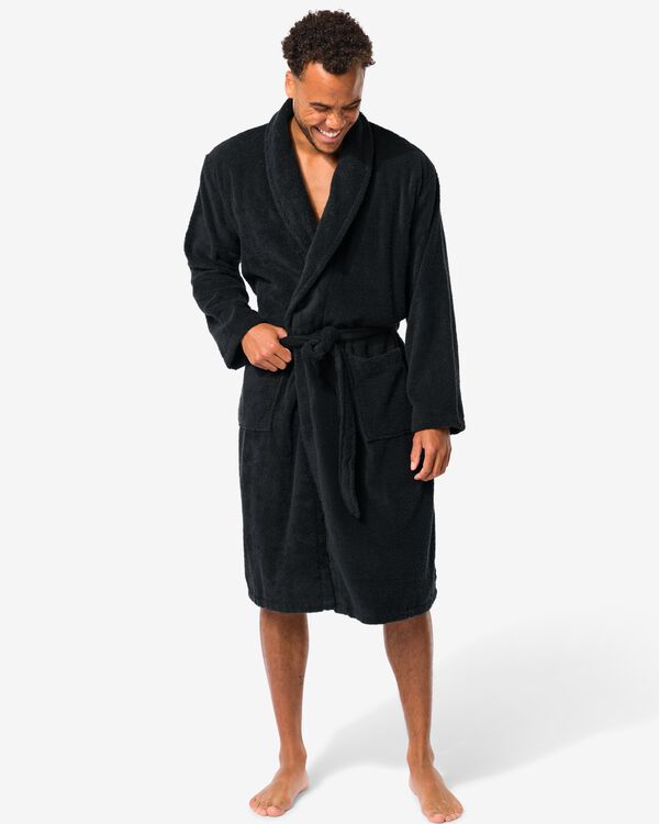 herenbadjas katoen  donkergrijs - 23680070DARKGREY - HEMA
