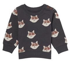 newborn sweater vos donkergrijs donkergrijs - 1000029163 - HEMA