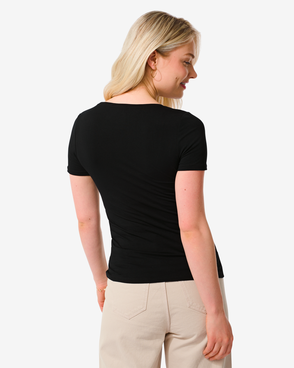 dames t-shirt zwart zwart - 1000005472 - HEMA