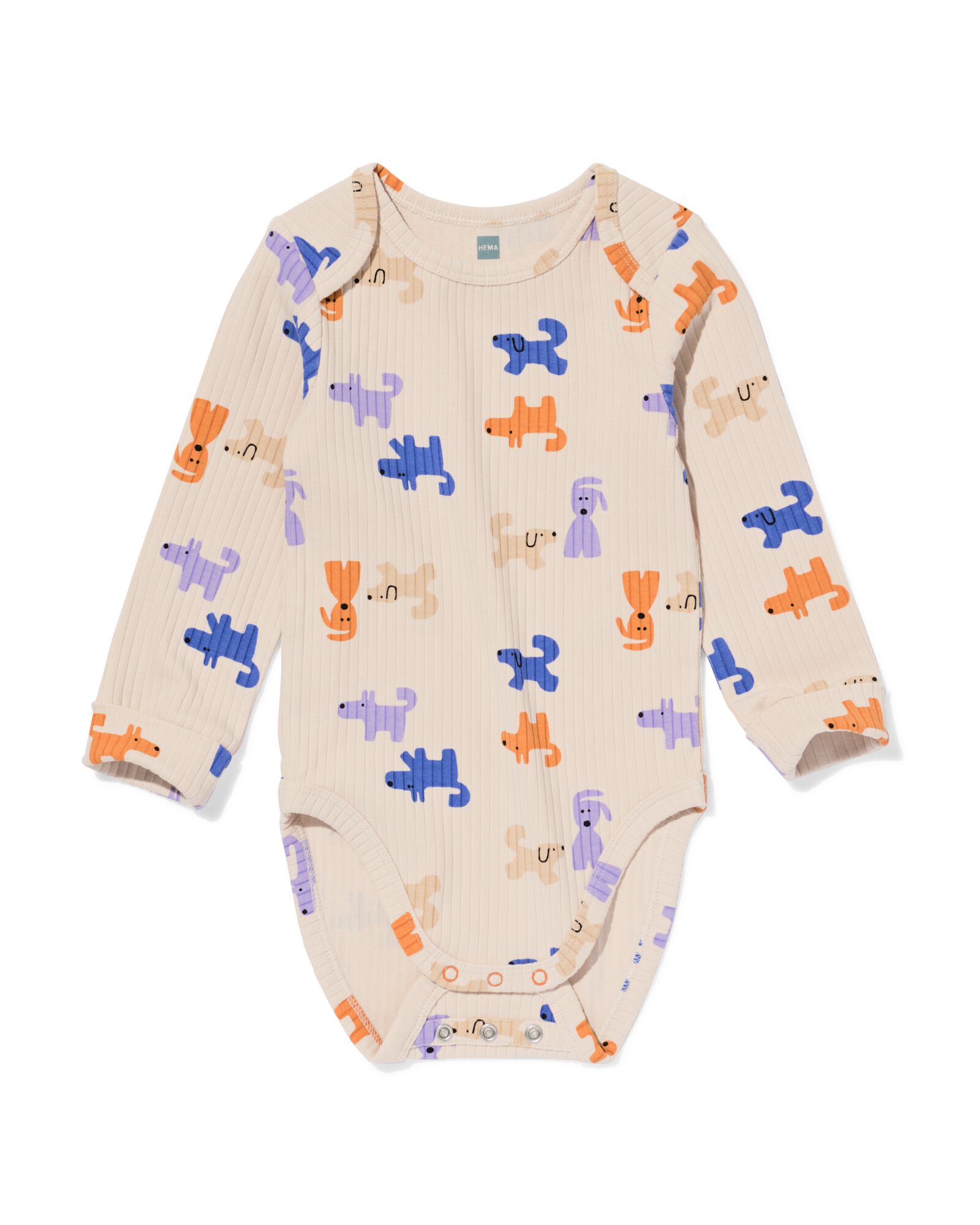 meegroeiromper ecovero™ hondjes gebroken wit gebroken wit - 33307250OFFWHITE - HEMA