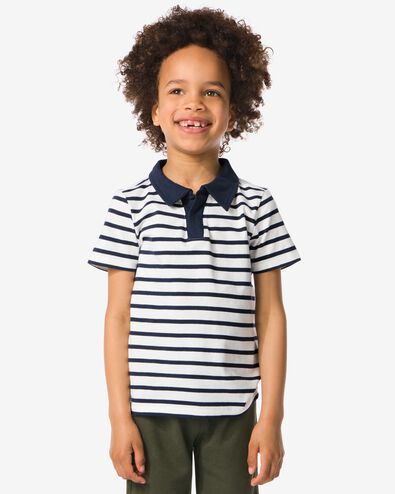 kinder polo strepen blauw - 30784233BLUE - HEMA