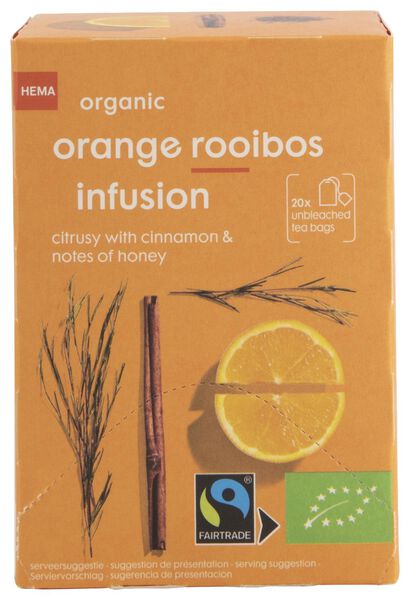 thee bio sinaasappel rooibos infusie 20 stuks - 17190006 - HEMA