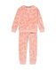 kinder pyjama fleece bos lichtroze 122/128 - 23070383 - HEMA