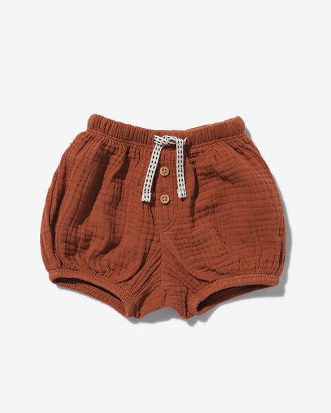 newborn shorts mousseline donkerbruin - 1000031525 - HEMA