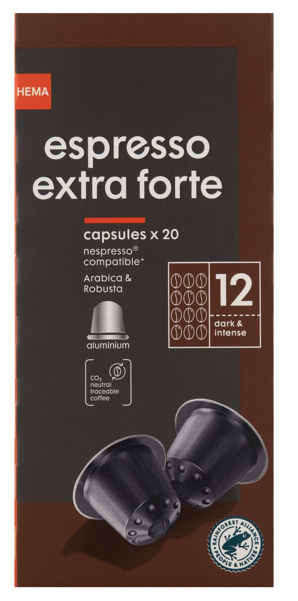 koffiecups extra forte - 20 stuks - 17180019 - HEMA