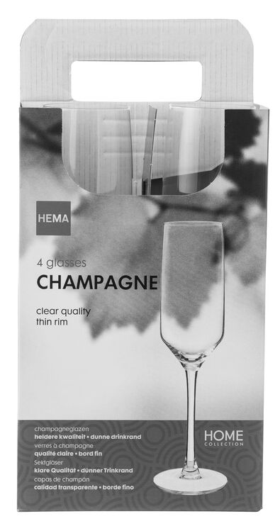 champagneglazen 230ml - 4 stuks - 9401013 - HEMA
