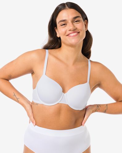 voorgevormde bh met beugel recycled/micro wit 90B - 21880394 - HEMA