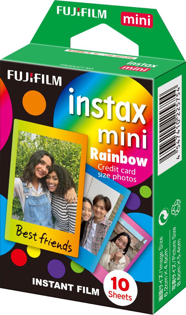 Plenaire sessie Met pensioen gaan Zenuwinzinking Fujifilm instax mini fotopapier rainbow 10-pak - HEMA