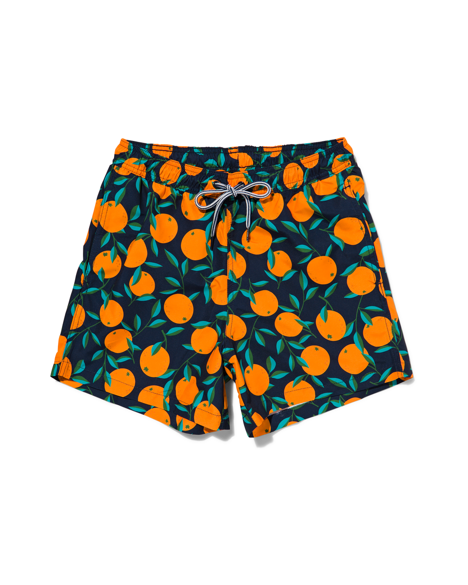 heren zwembroek sinaasappels donkerblauw donkerblauw - 1000030655 - HEMA