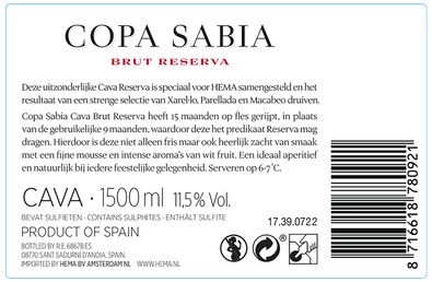 cava Copa Sabia brut Magnum 1.5L - 17390722 - HEMA