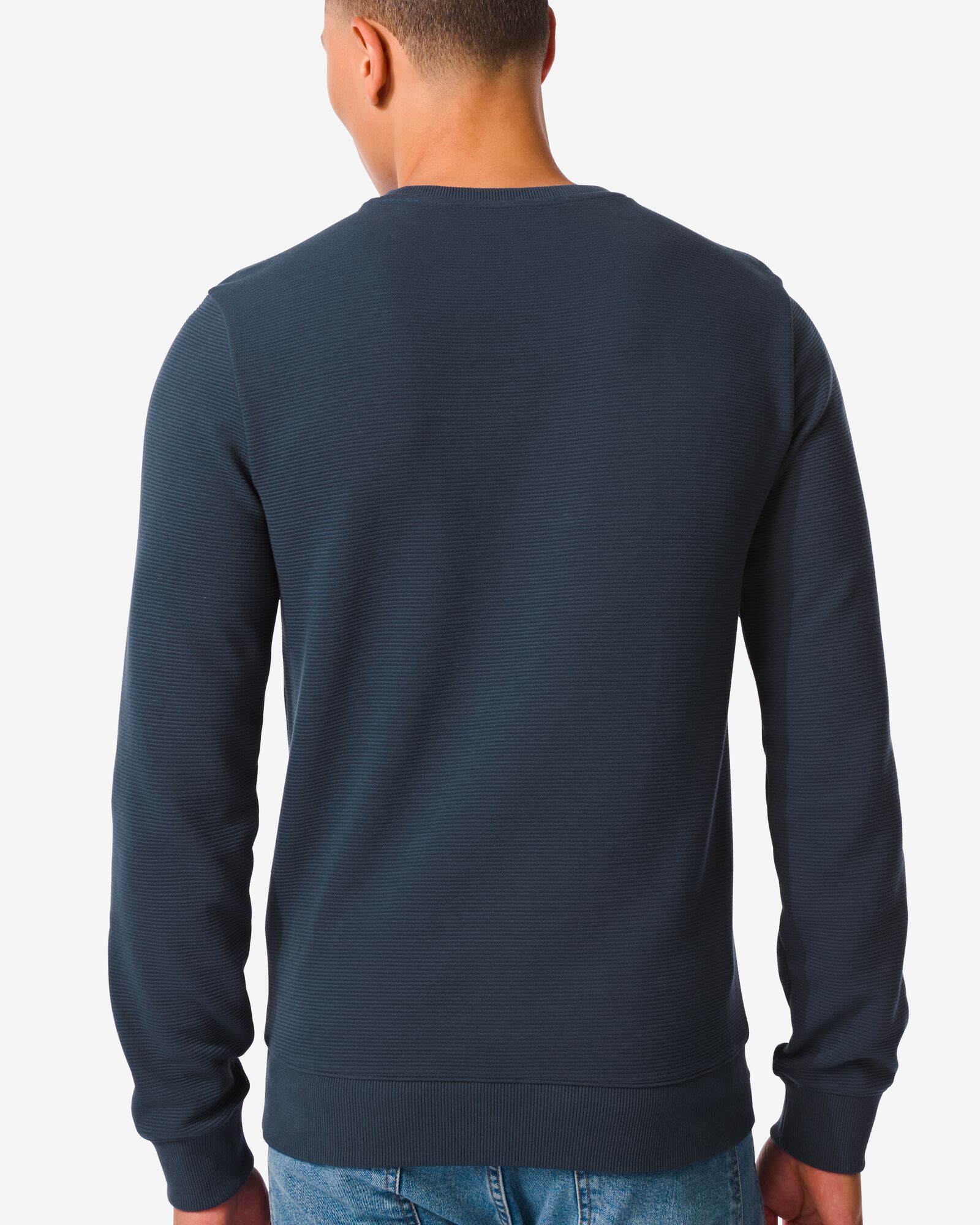heren sweater ottoman blauw blauw - 2110640BLUE - HEMA