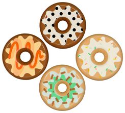 donuts Ø7cm hout - 4 stuks - 15130155 - HEMA