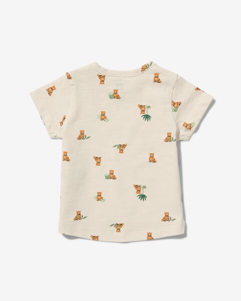 newborn t-shirt tijgers ecru ecru - 1000031520 - HEMA