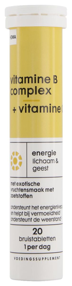 vitamine B complex + vitamine C - 20 bruistabletten - 11402122 - HEMA