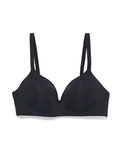 voorgevormde bh zonder beugel recycled/micro zwart 90D - 21880492 - HEMA