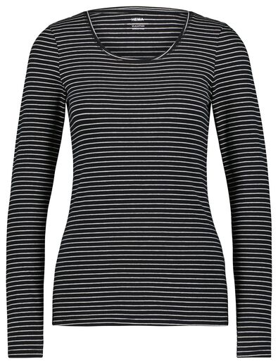 dames t-shirt strepen zwart/wit XL - 36328364 - HEMA