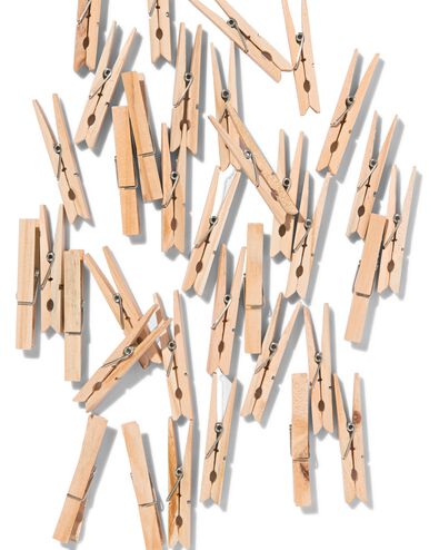 wasknijpers hout - 36 stuks - 20520035 - HEMA