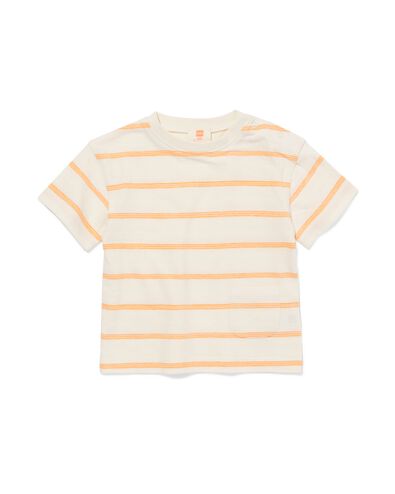 newborn T-shirt terry strepen gebroken wit gebroken wit - 33421120OFFWHITE - HEMA