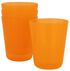 plastic bekers herbruikbaar Ø7.5x9 oranje - 4 stuks - 25200146 - HEMA