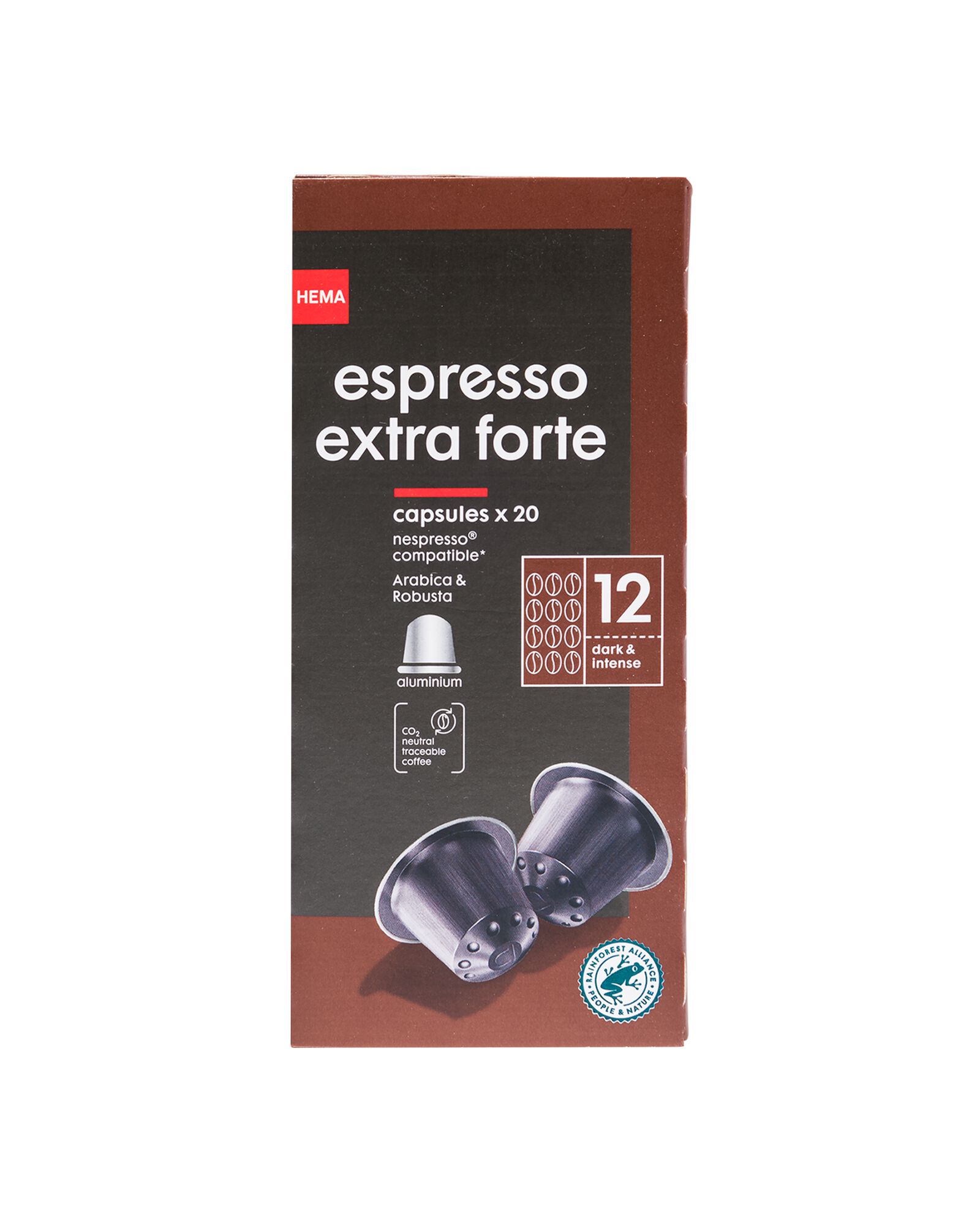 koffiecups extra forte - 20 stuks - 17180019 - HEMA
