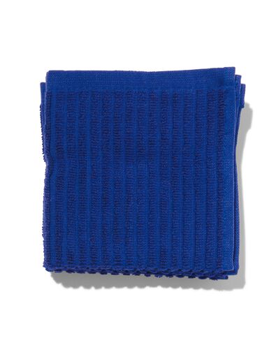 vaatdoekjes 30x30 katoen blauw - 3 stuks - 5440268 - HEMA