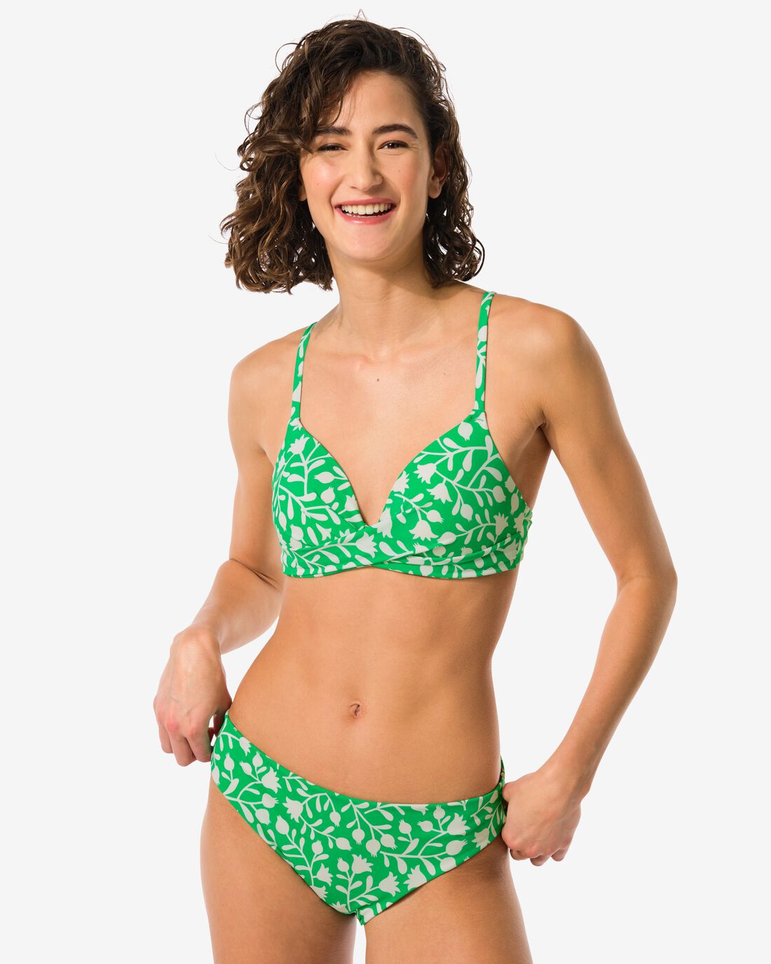 HEMA Dames Bikinibroekje Middelhoge Taille Groen (groen)