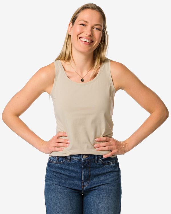 damessinglet Carry zand zand - 36353680SAND - HEMA