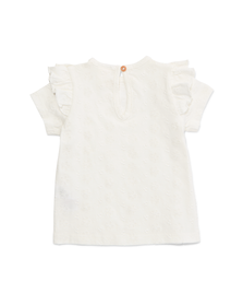 baby t-shirt met borduur en ruffles gebroken wit gebroken wit - 1000030708 - HEMA