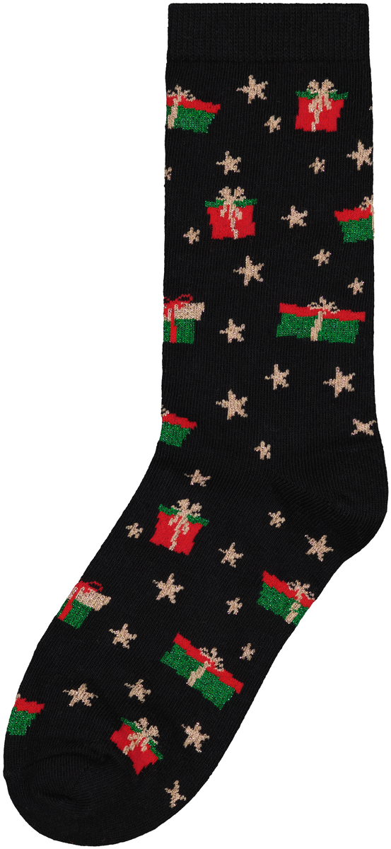 dames kerst sokken glitter pakjes zwart zwart - 1000029375 - HEMA