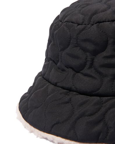dames omkeerbare hoed zwart zwart - 16440070BLACK - HEMA