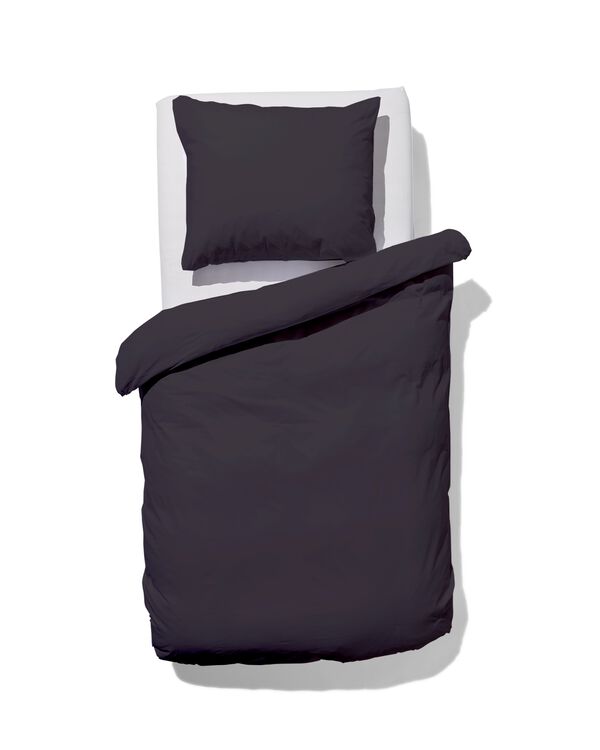dekbedovertrek 140x200/220cm zacht katoen donkergrijs - 5797025 - HEMA