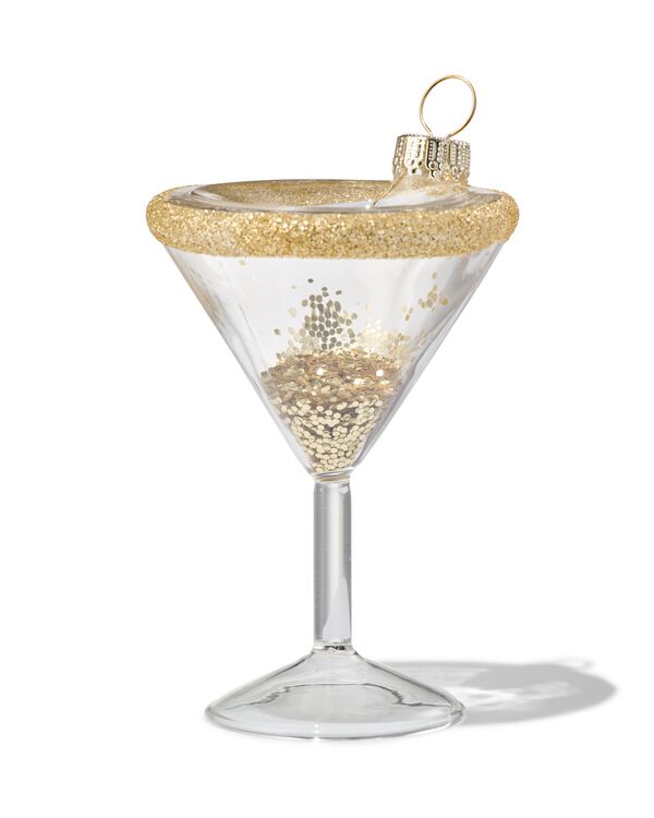 kerstbal cocktailglas glas 9cm - 25180221 - HEMA