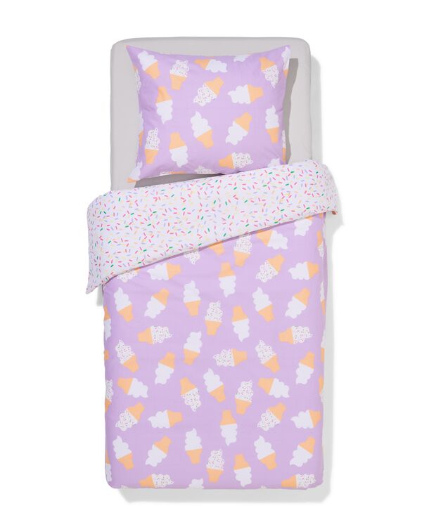 kinderdekbedovertrek 140x200cm zacht katoen ijsjes - 5730226 - HEMA