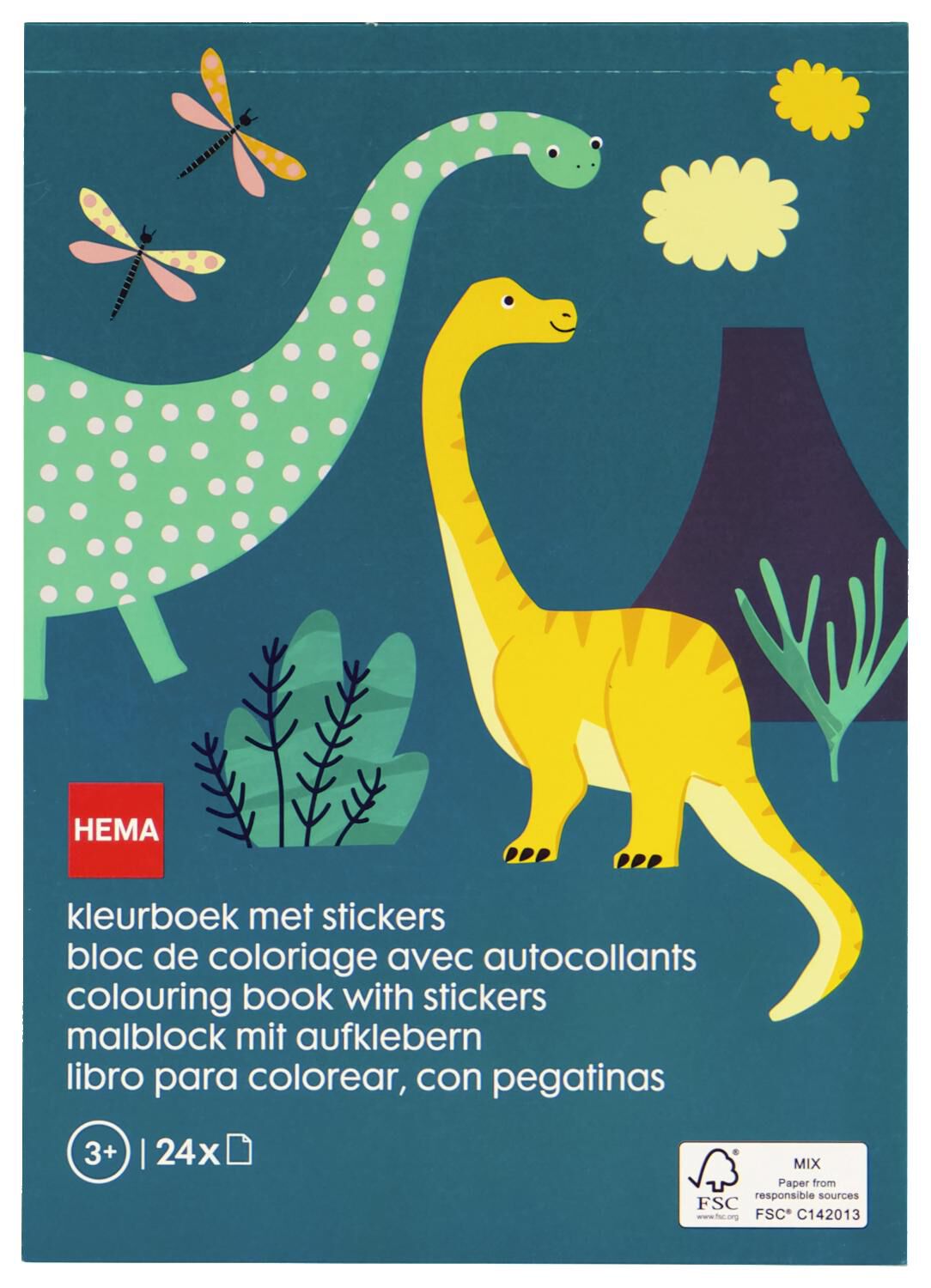 HEMA Kleurboek Met Stickers A5 Dino