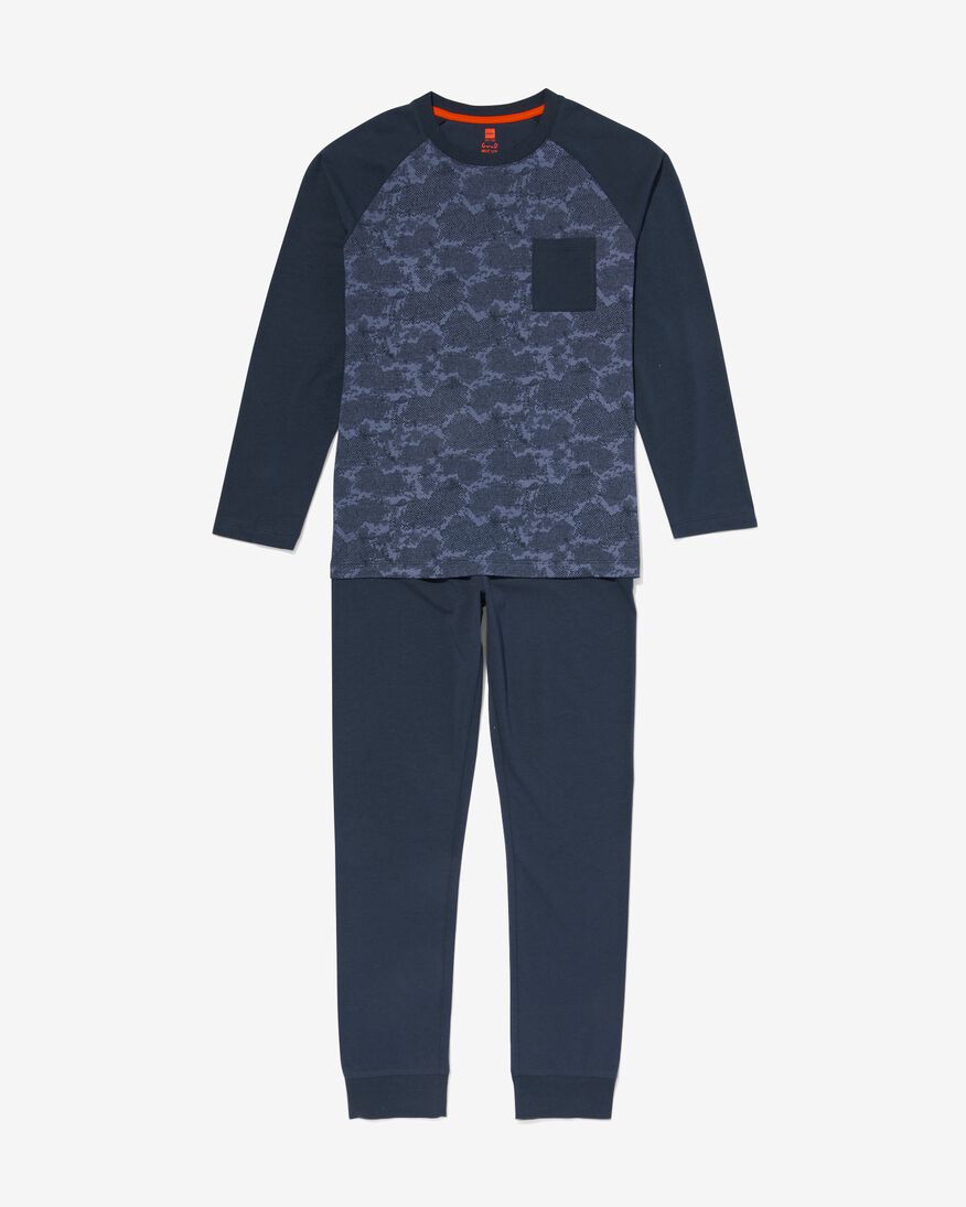 kinder pyjama abstract donkerblauw donkerblauw - 23040680DARKBLUE - HEMA